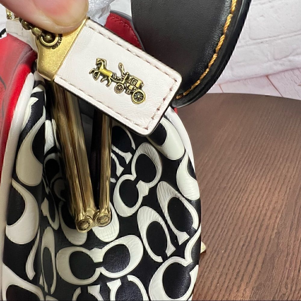 COACH Leather Keith Haring X Disney Mickey Mouse Kisslock Bag limited Edition - Picture 12 of 14